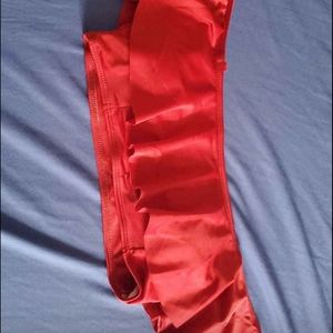 Off shoulder burgundy bikini top size small/medium